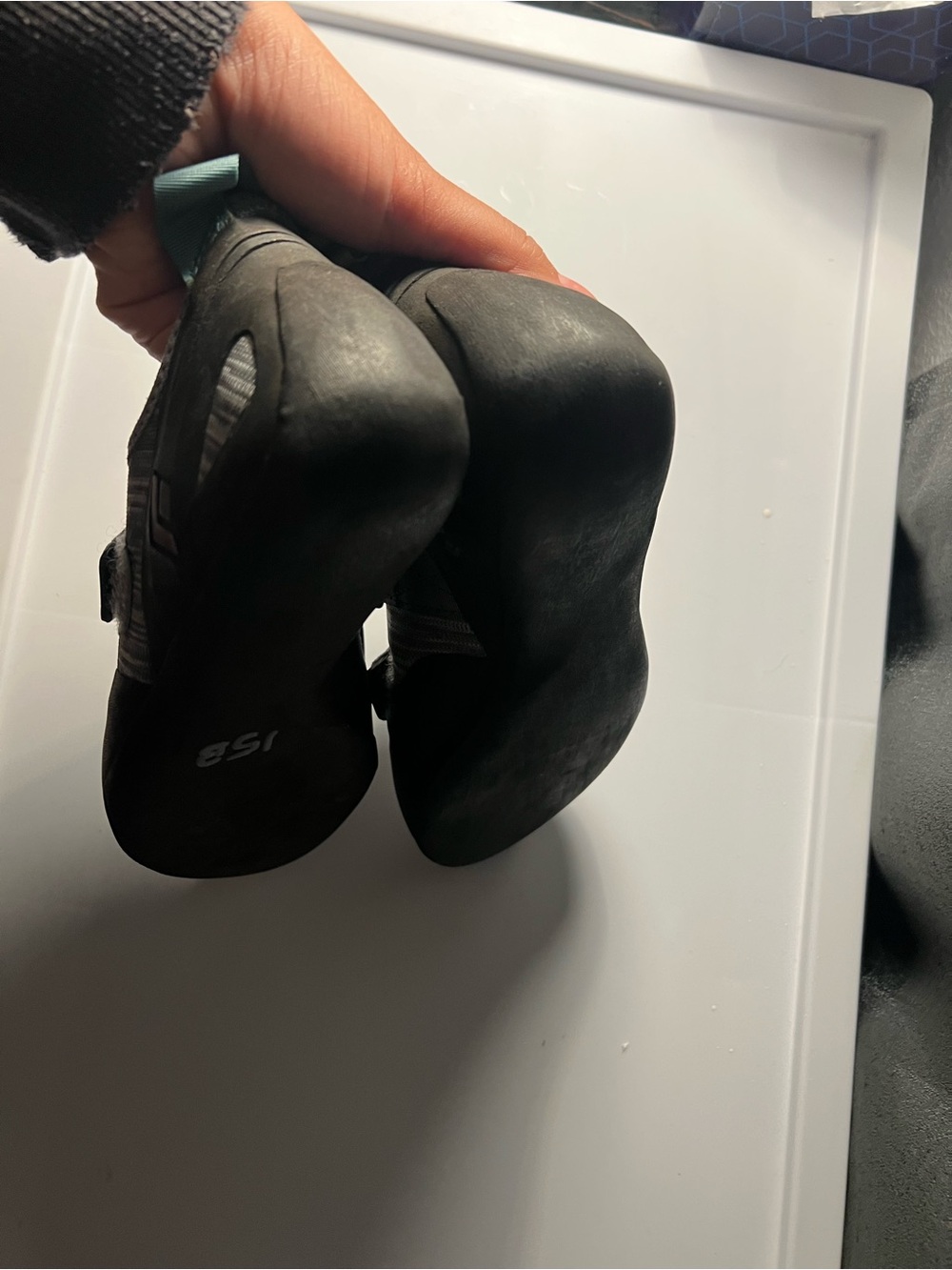 Last Chance Black Diamond women’s Grey and Teal rock climbing shoes